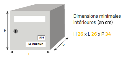 Dimensions d'une boîte aux lettres normalisée